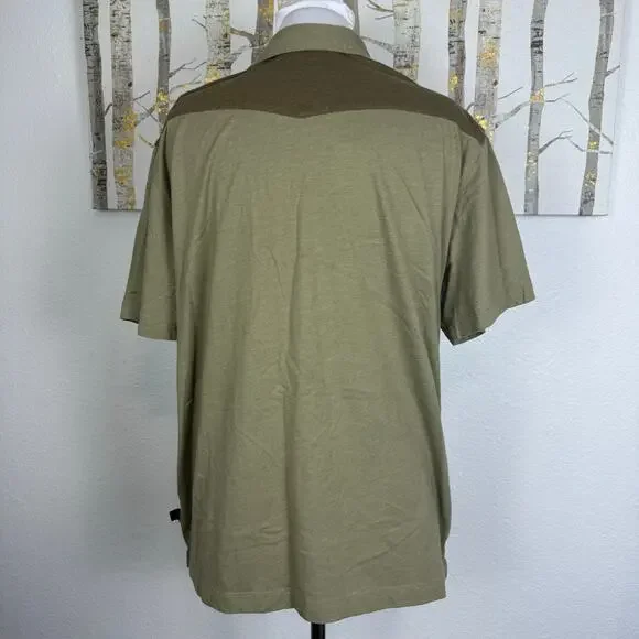 Howler Bros Ranchero Polo Two Tone Green Western Short Sleeve Shirt Large - Picture 4 of 6
